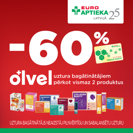 -60% OLVEL uztura bagātinātājiem, pērkot vismaz 2 ar MEDUS karti.