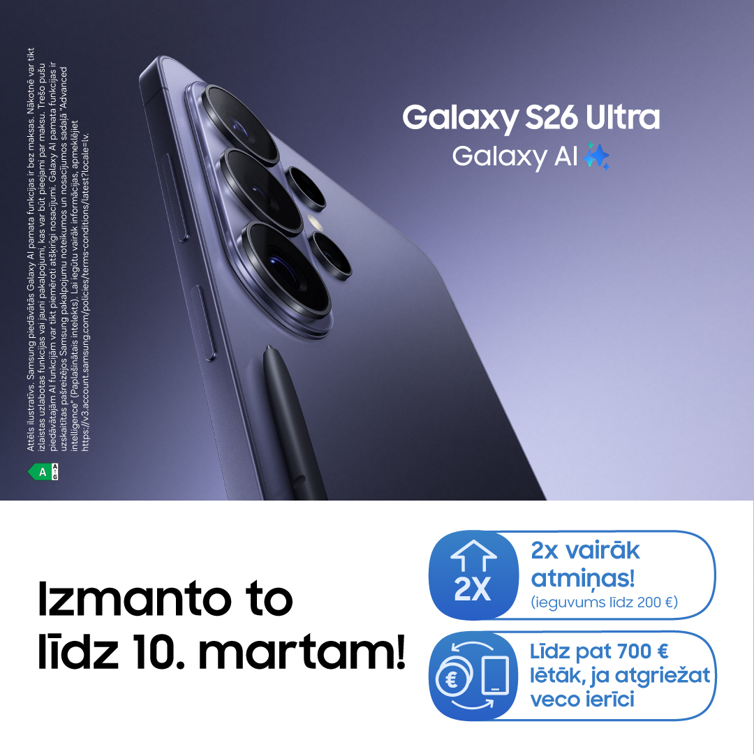 SAMSUNG VEIKALS. Jaunā Galaxy S26 sērija ir klāt!