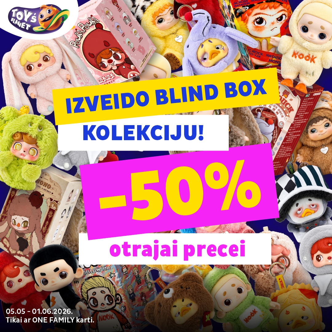Pērkot 2 BLIND BOX, saņem -50% otrajai!