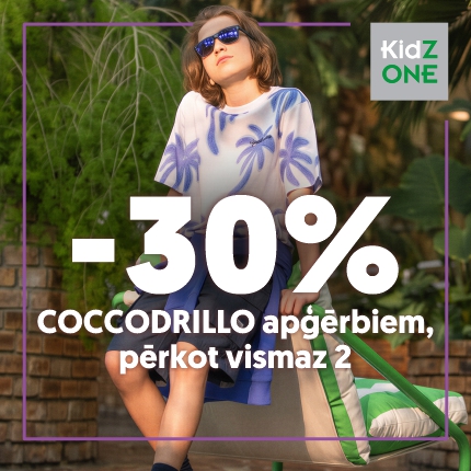 -30% COCCODRILLO apģērbiem, pērkot vismaz 2!