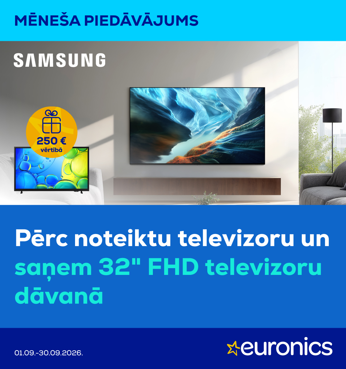 Pērc Samsung televizoru un saņem vairāk!